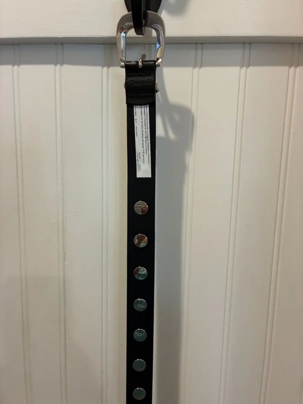 Madewell Studded Western Belt in Leather True Black Size: Large